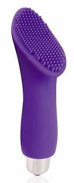 Фиолетовый вибромассажер с шипиками - 9,5 см. (Цвет: фиолетовый)