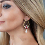 Серебряные серьги с цирконом и жемчугом Arte Minimal Eshki 20220532 Иран