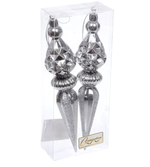 Елочные игрушки "Искры" 5*5*19 см (набор 2 шт), Белый (Серпантин)