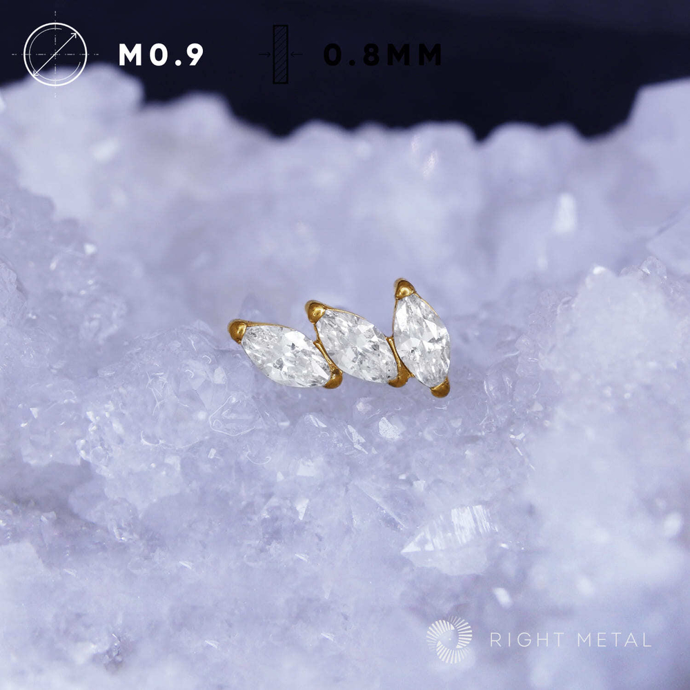 3K Plume Crystal PVD Yellow - Inverted