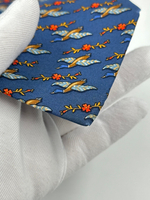 Галстук синий «Утки» Salvatore Ferragamo