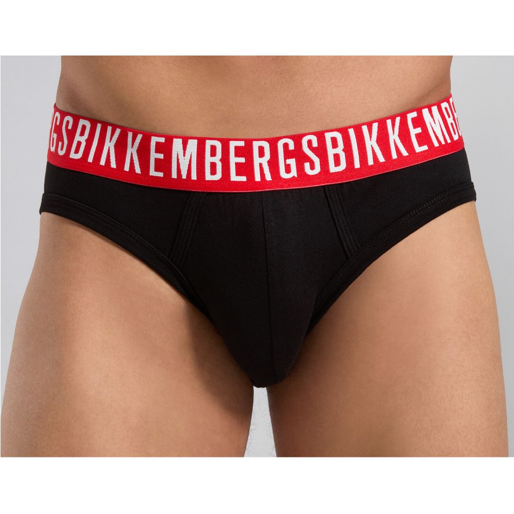 Мужские трусы брифы (черный, темно-синий, белый) набор 3 в 1 Bikkembergs FASHION COTTON BKK1USP09TR