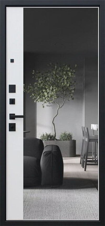 Стальная дверь "Вертикаль" с зеркалом