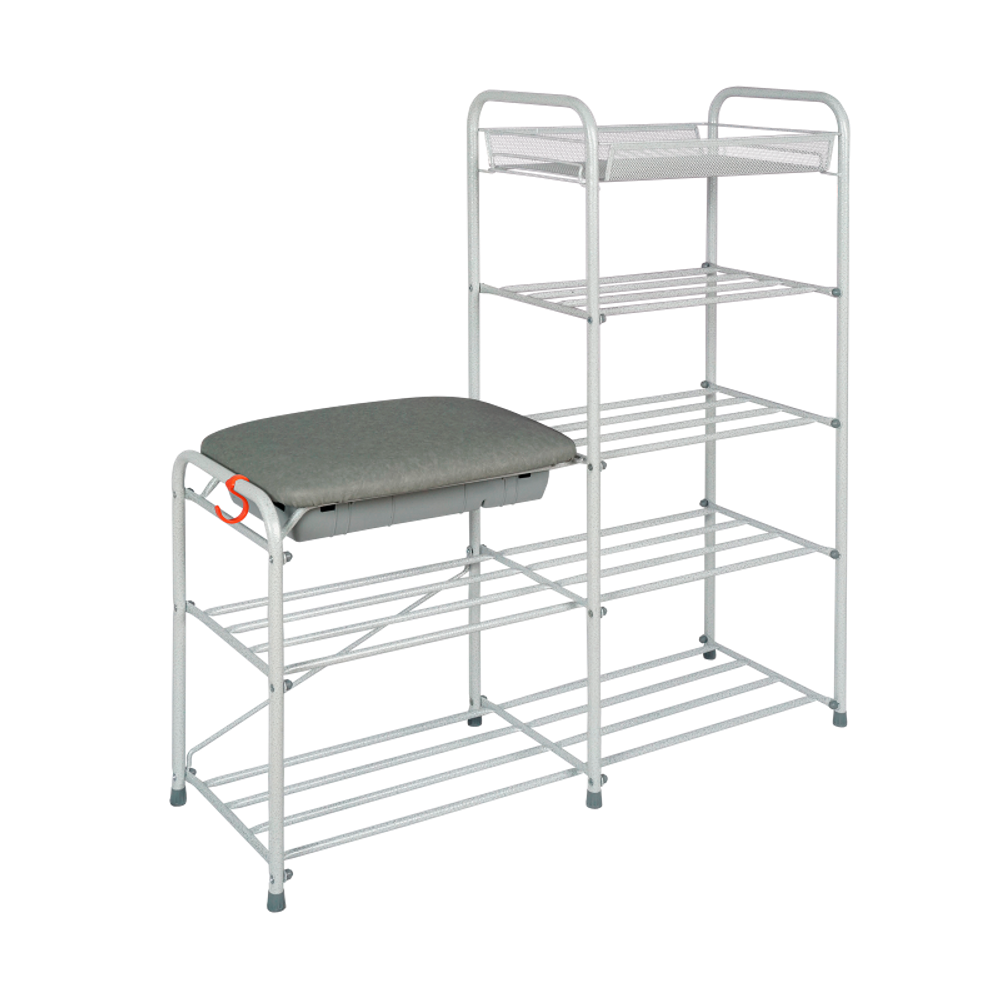 ПОДСТАВКА Д/ОБУВИ ЗМИ 5-ТИ ПОЛОЧ. 90СМ БЕЛ.СЕРЕБРО 360