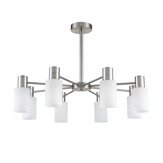 8099/8C COMFI LN25 75 никель/белый металл/стекло Люстра потолочная Е14 8*40W 220V MAVE