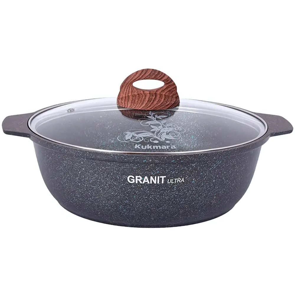 Кастрюля-жаровня 3л «Granit ultra» (blue) со стеклянной крышкой жгг31а