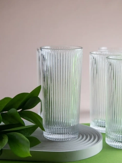 Набор ребристых бокалов для воды, 330 мл. 6 шт. прозрачные