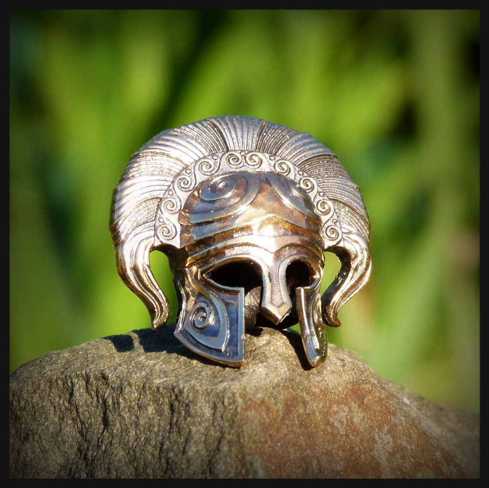 Бусина "SPARTA" для темляков или браслетов , бронза