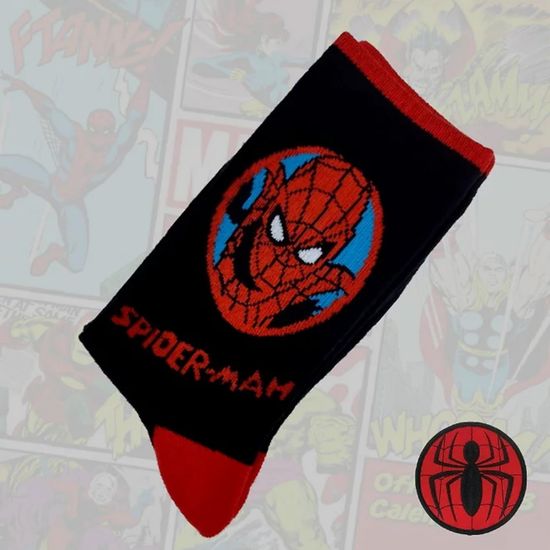 Носки Marvel Comics "Человек Паук", р-р 38-45(черный/комиксы)