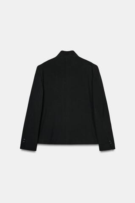 ZARA БЛЕЙЗЕР С ВОРОТНИКОМ-СТОЙКОЙ И ПУГОВИЦАМИ — ZW COLLECTION, ЧЕРНЫЙ