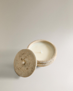 Zara Home Свеча ароматическая Golden Cuir 100 г, растительный воск, аромат восточный древесный, Коричневый