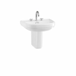 Раковина на полупьедестале Burlington Riviera 58 RIV3 3TH RIV7 с 3-мя отверстиями белая