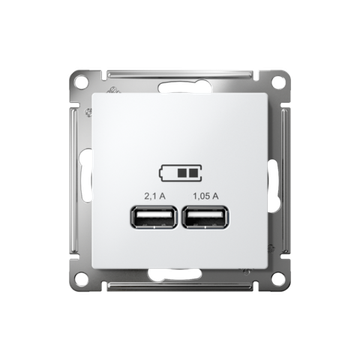 Розетка USB AtlasDesign тип A+A 5В 1х2.1А 2х1.05А механизм бел. SE ATN000133