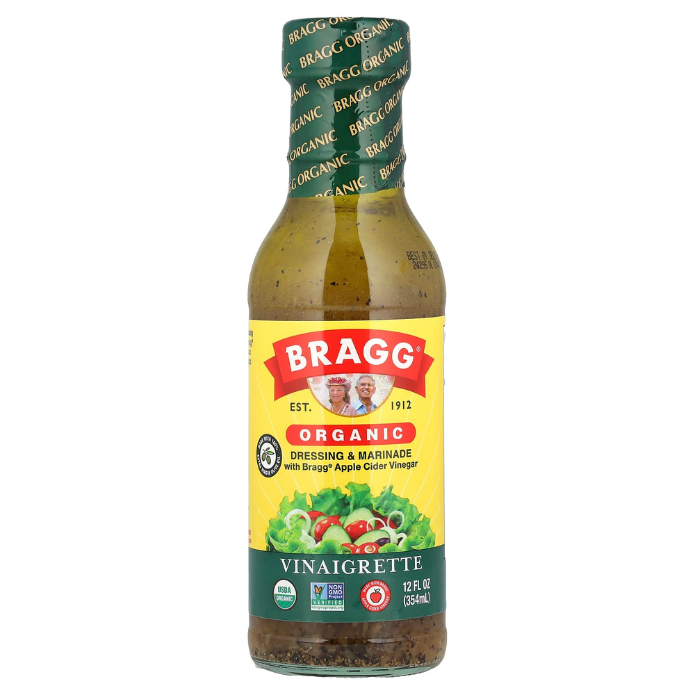 Bragg, органическая заправка и маринад с яблочным уксусом Bragg®, заправка с уксусом, 354 мл (12 жидк. унций)