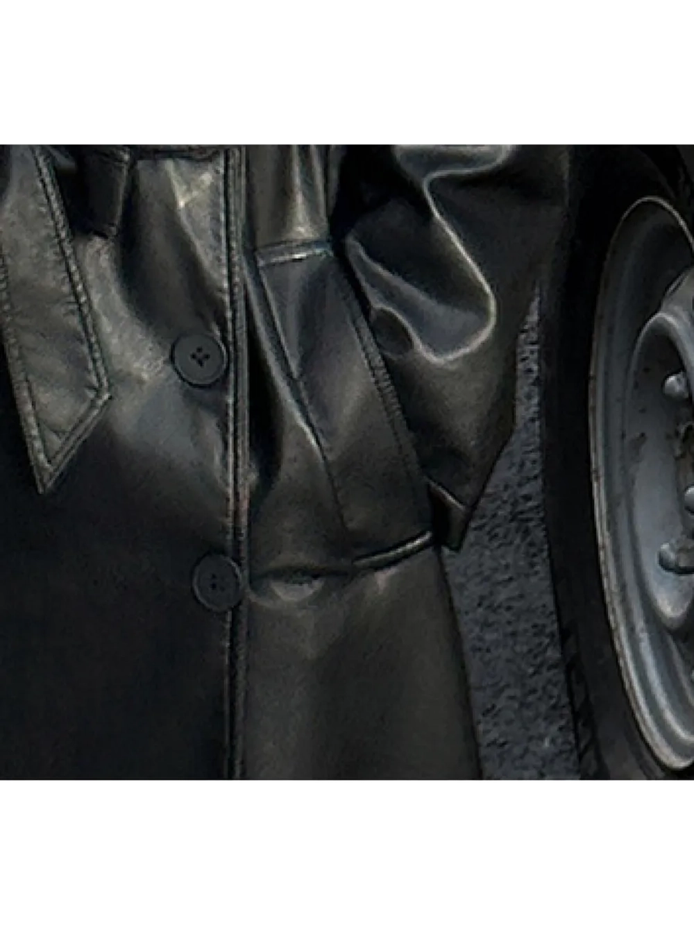 Тренч кожаный плащ