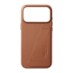 Кожаный чехол MagSafe с картхолдером Mujjo Full Leather Wallet Case для iPhone 17 Pro Max Чехол из натуральной телячьей велюровой цельнозерновой кожи с мелкозернистой фактурой и сенсорной накладкой для Контроллера камеры. Есть встроенный картхолдер — вмещ