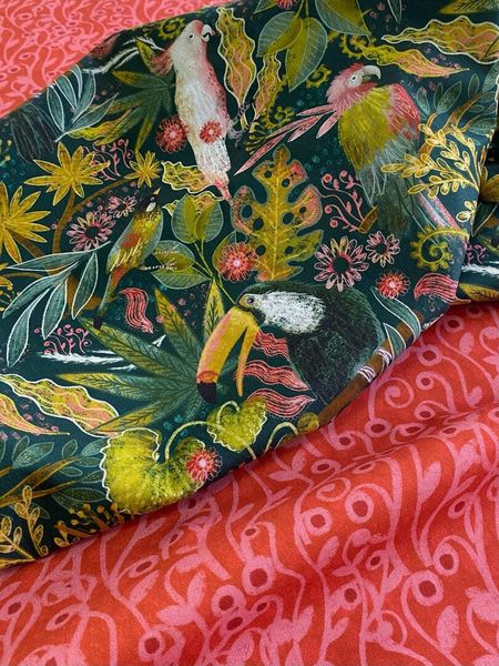 ТРОПИЧЕСКИЙ ЛЕС #6, отрез 85 см 100% хлопок Handmade Fabrics 6