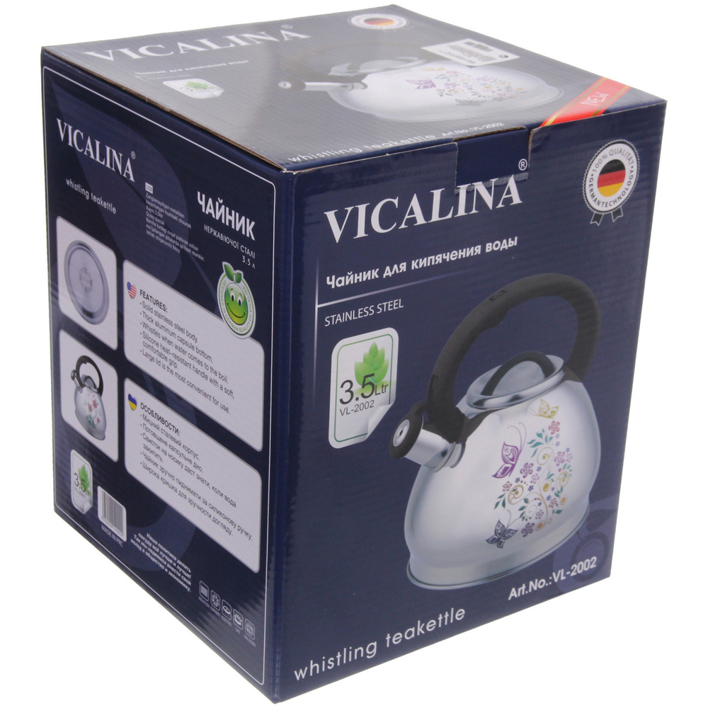 Чайник из нержавеющей стали 3,5л «Vicalina» с рисунком VL-2002