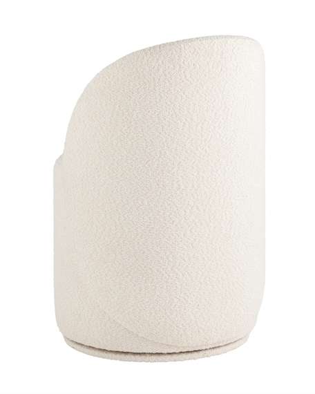 Крутящийся пуф со спинкой Loreen, белое букле