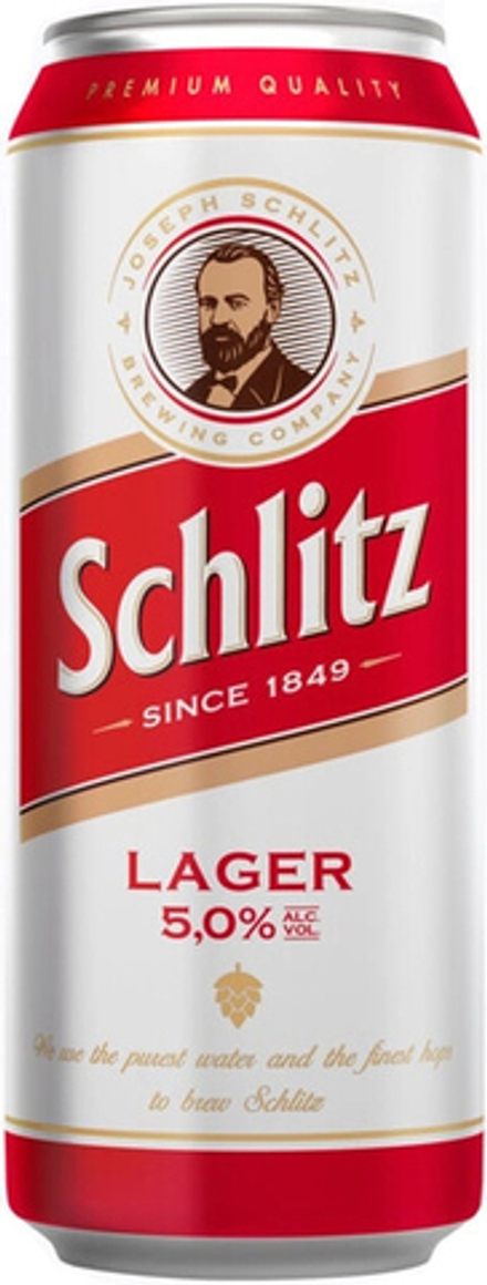 Пиво Шлиц Премиум Хеллес / Schlitz Premium Helles 0.43 - банка