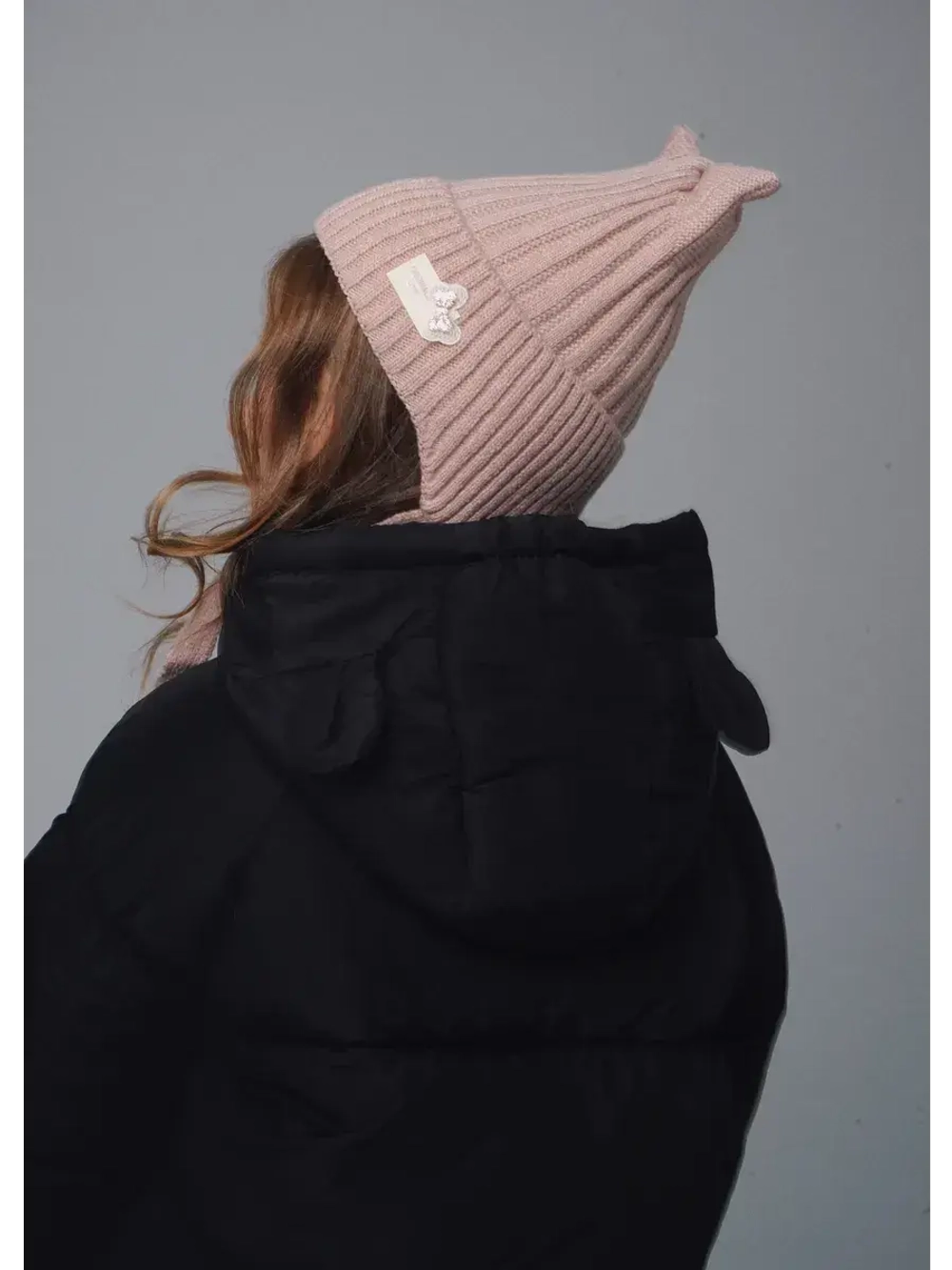 Шапка для девочки с ушками осенняя