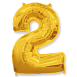 Шар фольгированный Цифра 2 101 см (Золотой)