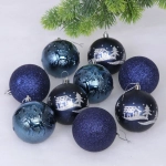 Набор ёлочных украшений «Wish» 6 см + 4 см (50 предмета), Сапфир