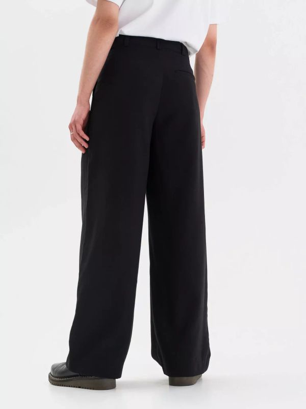 Брюки Широкие из вискозы Черные - фото 6