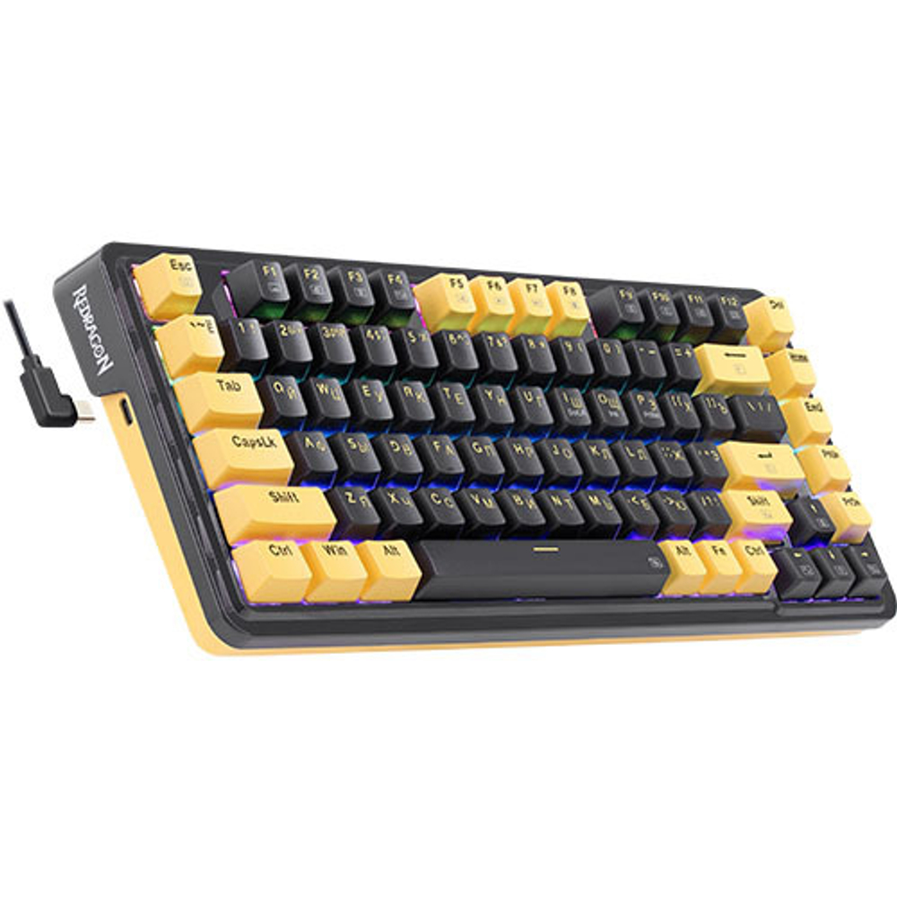 Механическая клавиатура Defender Elf, фиолетовый + желтый