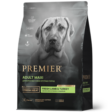 Premier Dog Lamb&Turkey ADULT MAXI сухой корм для собак крупных пород с свежим мясо ягненка с индейки