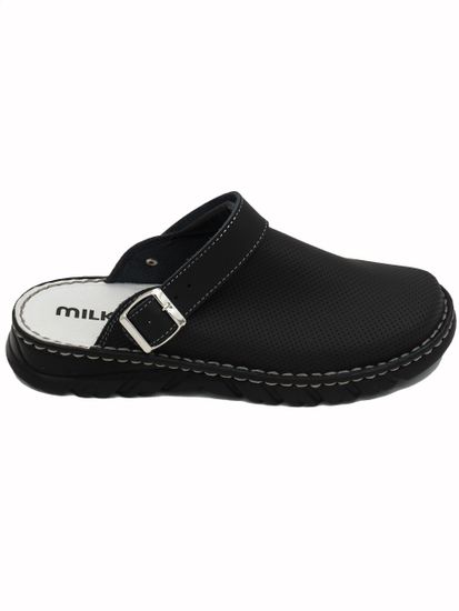 10 | "Vlado" | Черные мужские медицинские сабо натуральная кожа (перфорация)