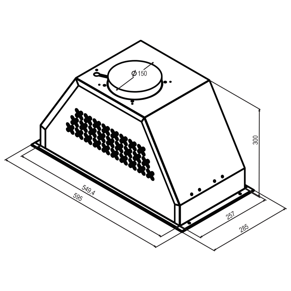 Встраиваемая вытяжка Oasis серии PRO UB-60WG