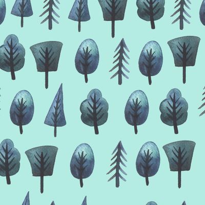 Акварельные деревья