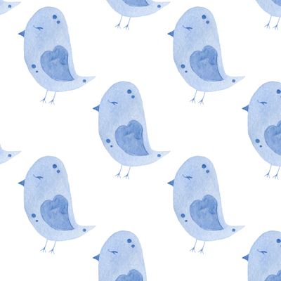 Светло-синяя милая птичка