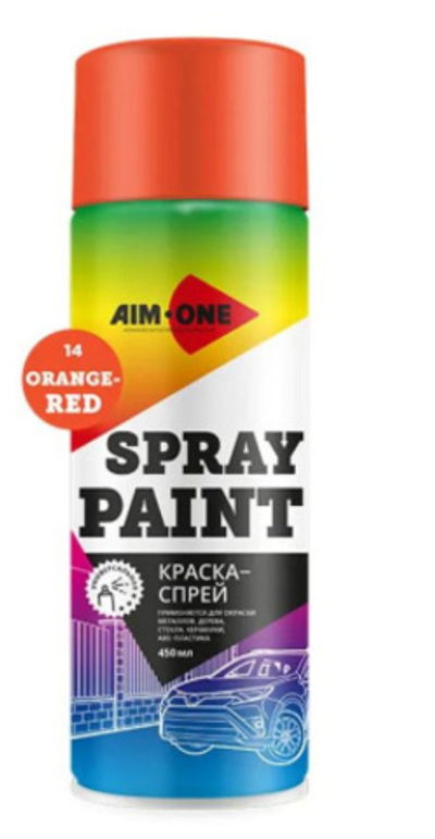 Aim-One Краска-спрей оранжево-красная, 450мл