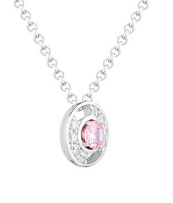 Подвес из серебра со вставками из розового и бесцветных фианитов