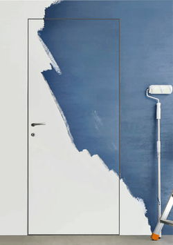 Дверь межкомнатная Профиль Дорс 0 Z INVISIBLE кромка матовый алюминий с 4х сторон, цвет белый, экошпон, глухая