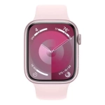 Apple Watch Series 9, 45 мм, из алюминия розового цвета, спортивный ремешок