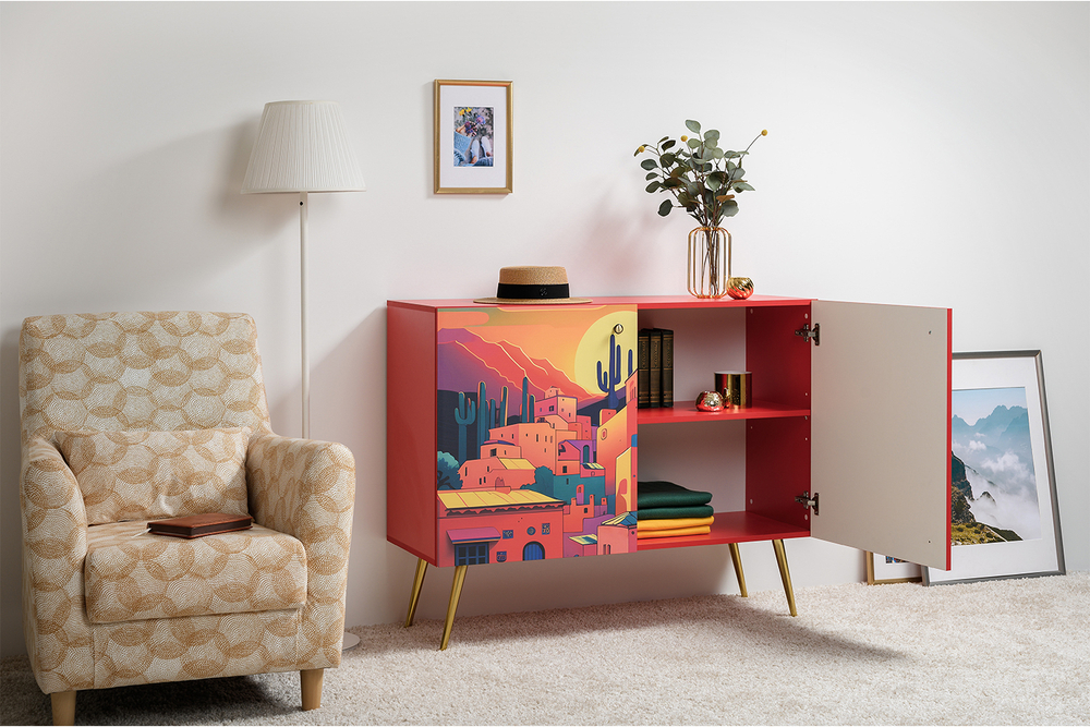 Комод Кармин 16.230.03, Красный, Белый