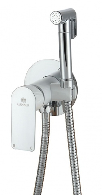 21057-F Комплект встраива. для биде (хром+белый) GANZER (10/1шт)