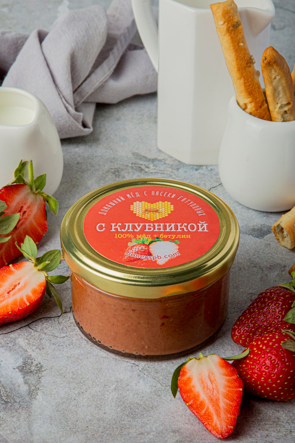 Мед с клубникой и бетулином 280гр