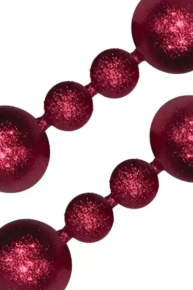 Украшение для высотной ёлки Бусы Искристые., 145 см, пластиковые, красный, ПромЕлка, (БИП-145Red)
