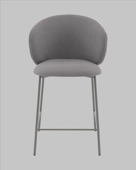 Стул полубарный Блейз велюр серый, каркас серый
