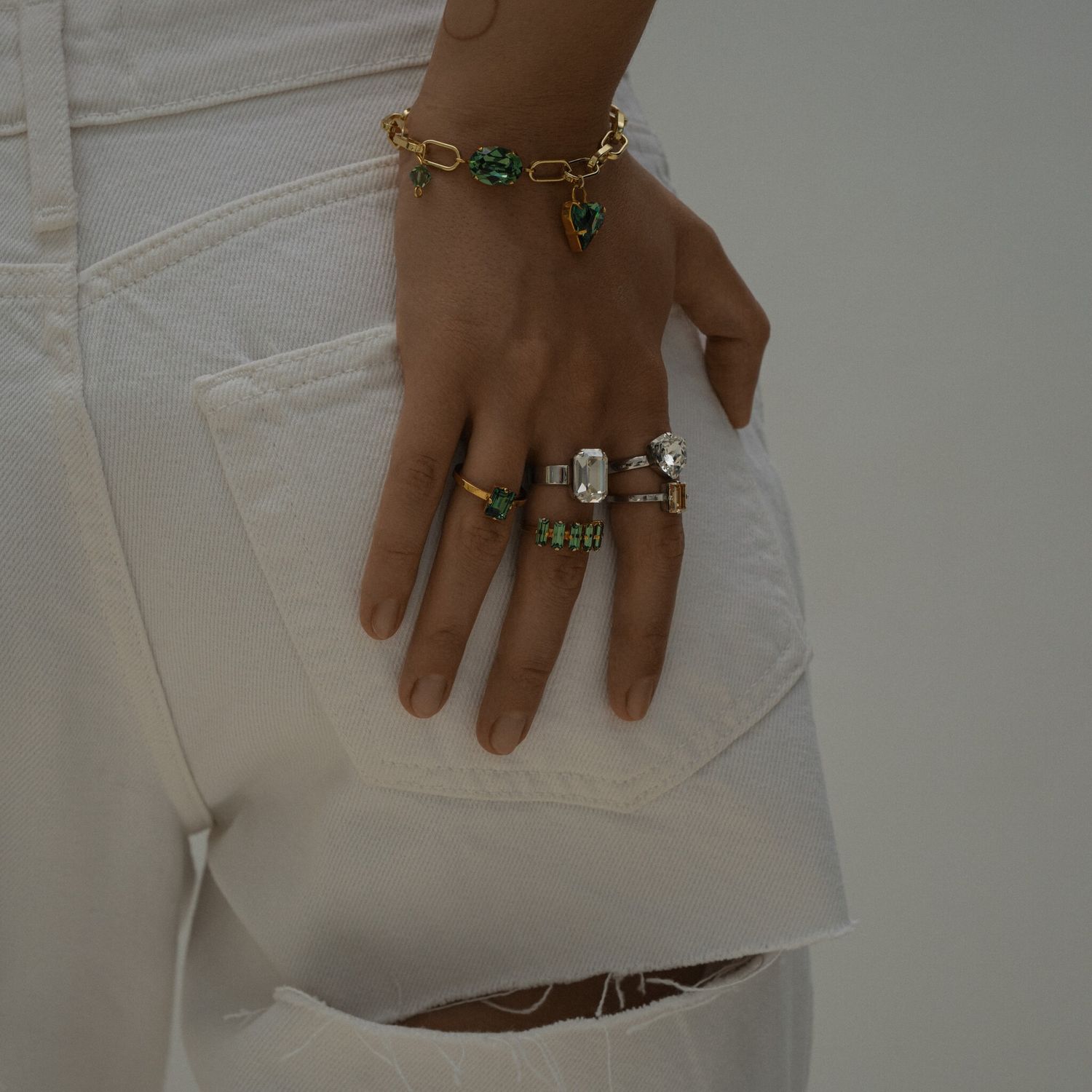 Кольцо Octagon Rhodium Ring