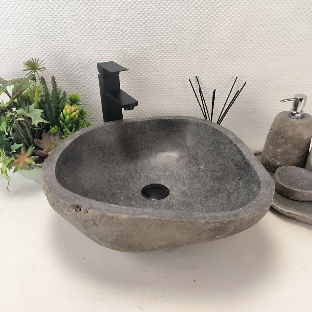 Раковина из речного камня RS-63673 (43*43*15) 0122