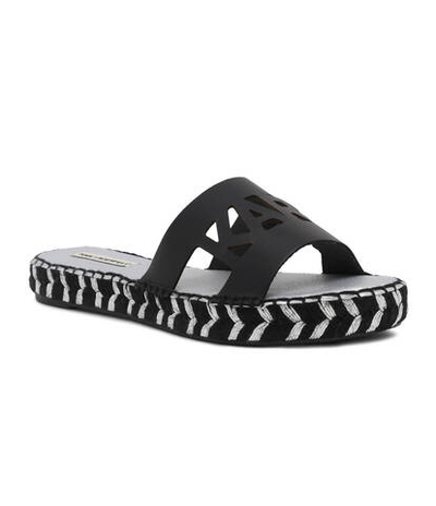 Шлепанцы кожаные souk Karl Lagerfeld - черный(KL81405A)