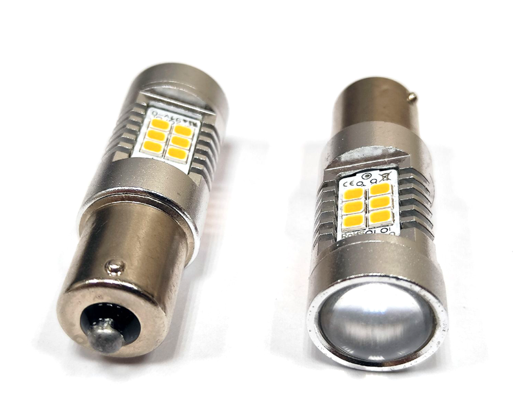 Светодиодная лампа P21W 1156- 4G21-2835-21SMD (180°) (теплый белый 3000K), 1шт