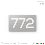 Номер на дверь 772, табличка на дверь для офиса, квартиры, кабинета, аудитории, склада, серая 120х70 мм, Айдентика Технолоджи