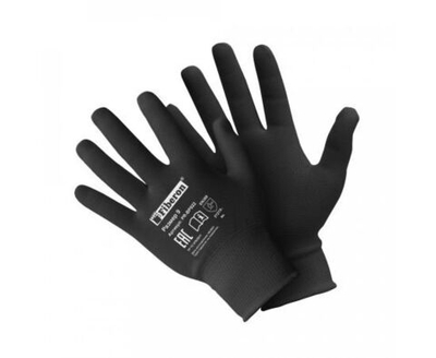 Перчатки для сборочных работ, полиэстер, размер L, черные PR-BP022 Fiberon - 1 пара.