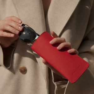 Футляр для очков Lunette из кожи теленка, красного цвета